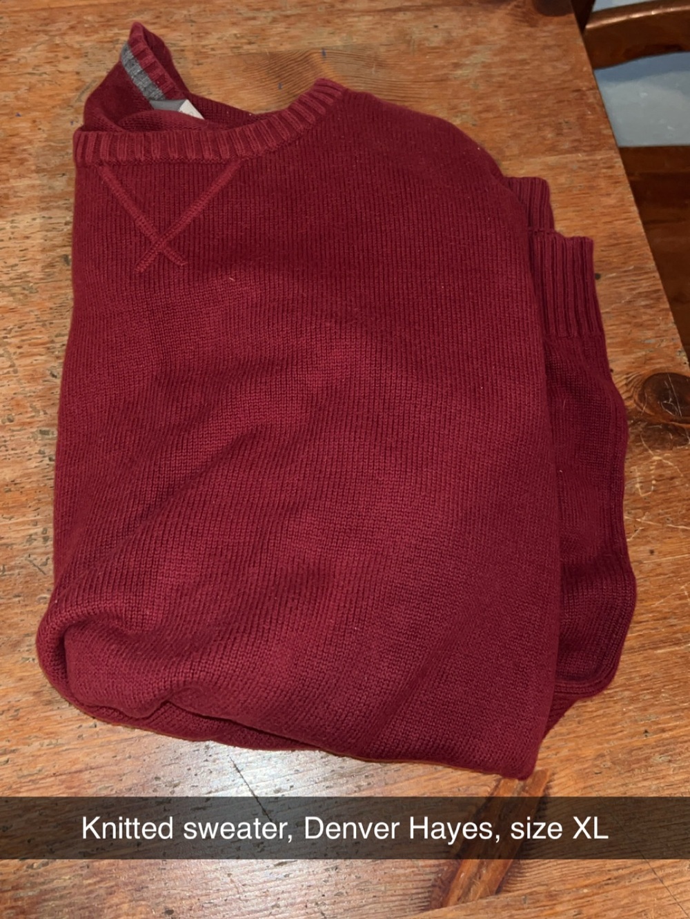 Denver Hayes Men's Crewneck Sweater - Burgundy Wine